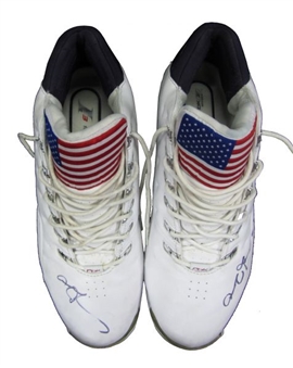 2003 Allen Iverson Game Used and Signed Team USA Reebok Shoes (MEARS)